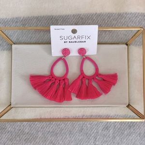 Sugarfix by Baublebar Hot Pink Tassel Earrings